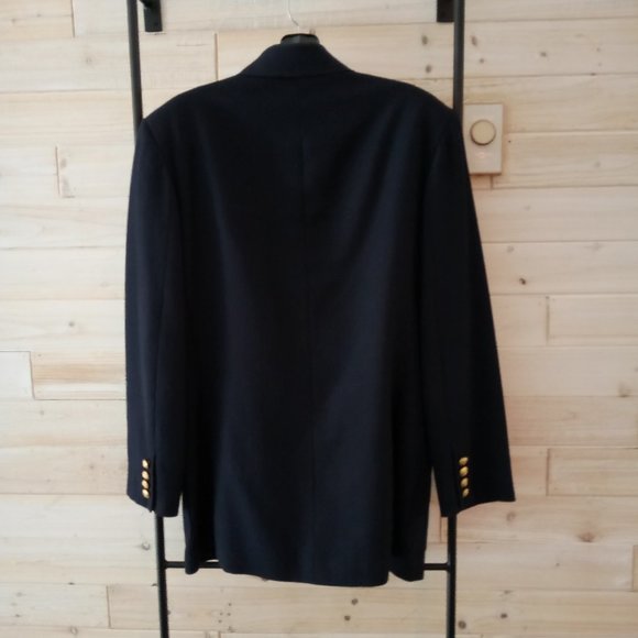 Vtg Preppy Navy Wool Double-Breasted Blazer EUC - Picture 8 of 9